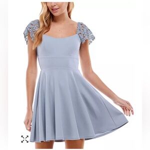 Blue lace mini dress from Macy’s/City Studios - NWT New With Tags